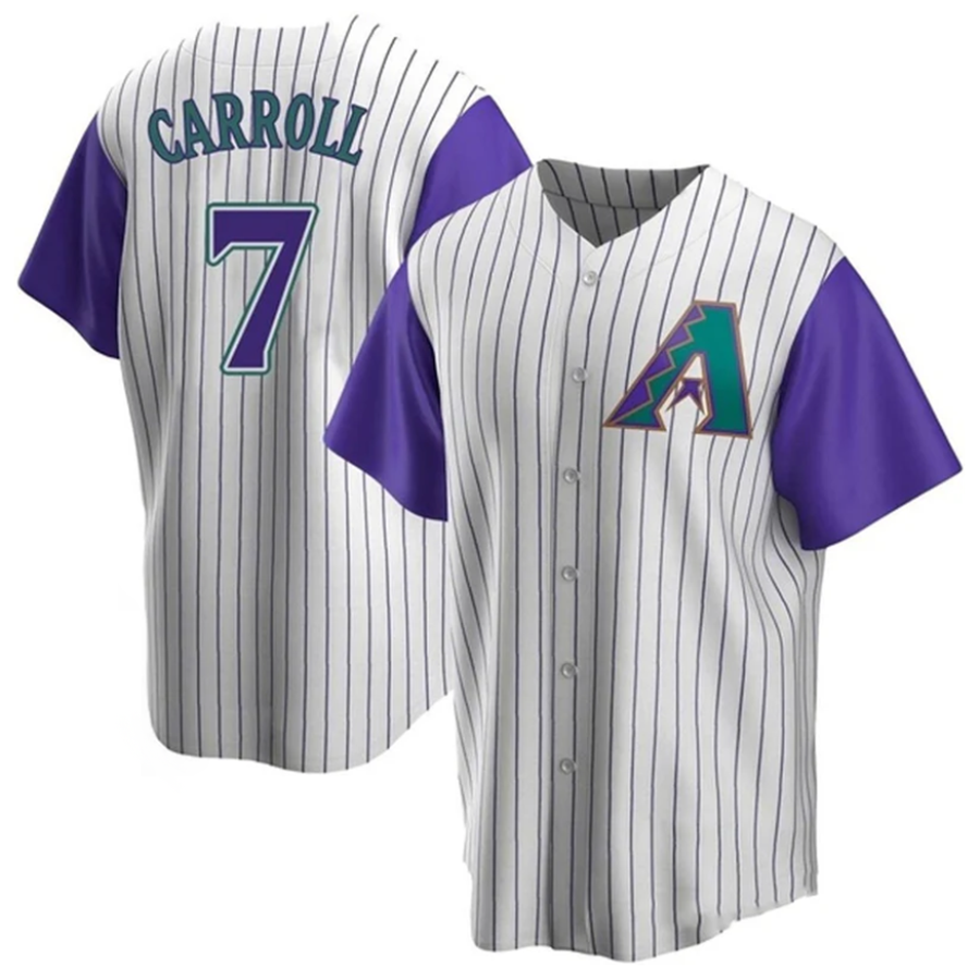 Arlishia A.Diamondbacks #7 Corbin Carroll Player Cream Throwback Cooperstown Limited Personalized Stitched Jerseys