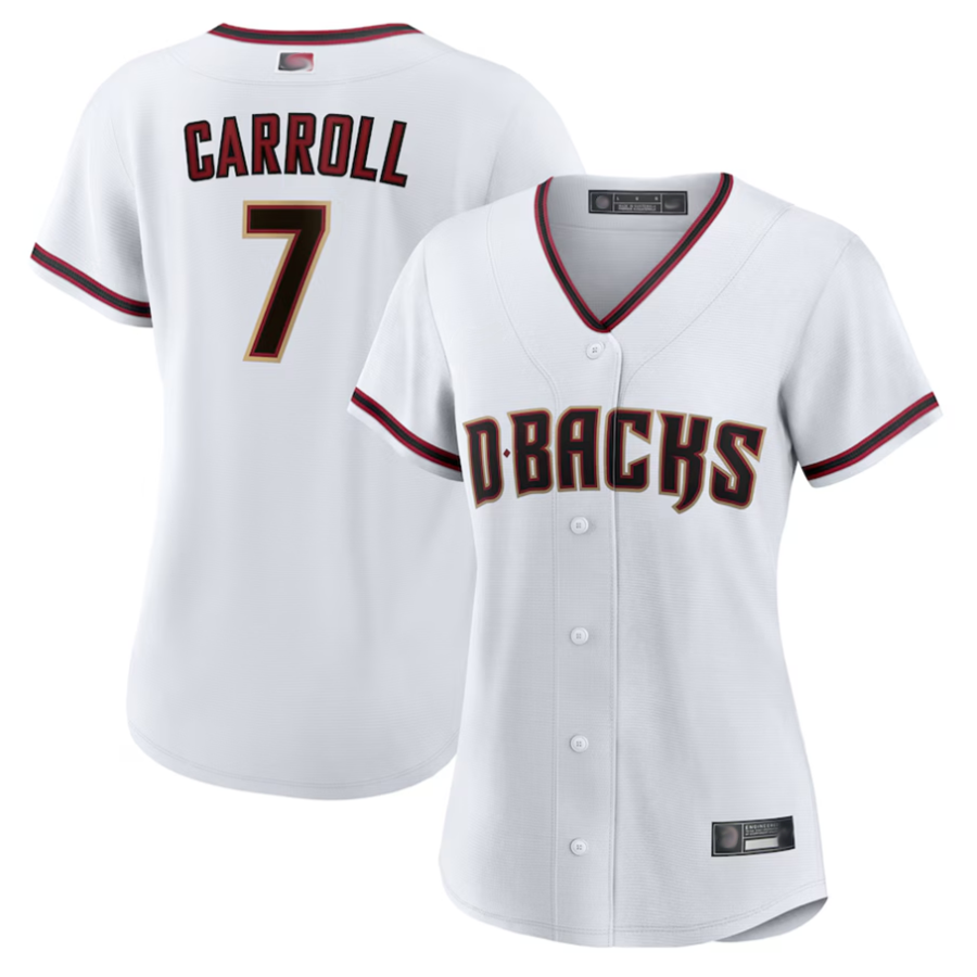 Arlishia A.Diamondbacks #7 Corbin Carroll Player White Home Replica Personalized Stitched Jerseys
