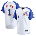 Arlishia A.Braves #1 Ozzie Albies Player Blue City Connect Stitched Jerseys