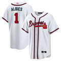 Arlishia A.Braves #1 Ozzie Albies Player White Alternate Stitched Jerseys