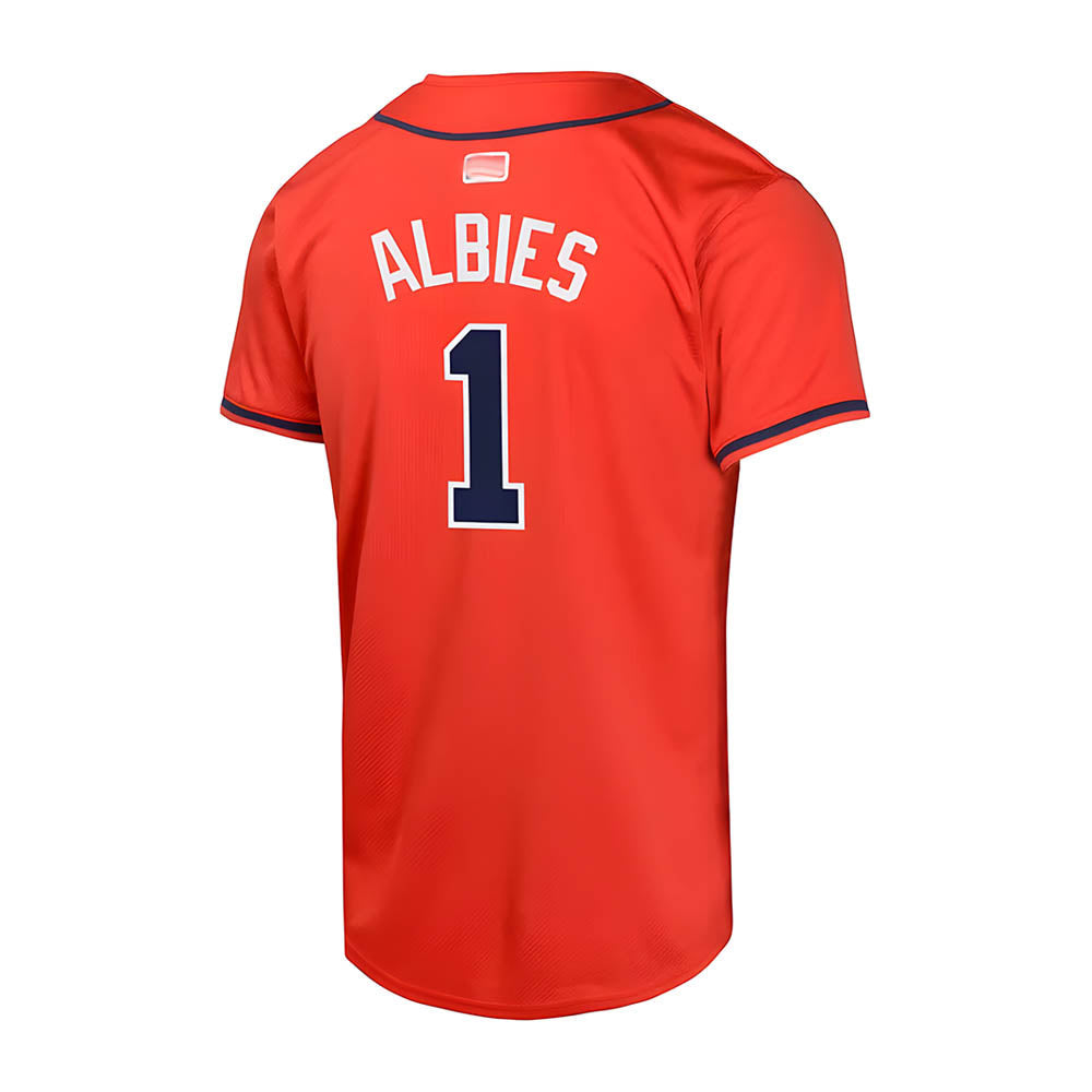 Arlishia A.Braves #1 Ozzie Albies Player Red Limited Stitched Jerseys