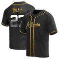 Arlishia A.Braves #27 Austin Riley Player Black&Gold Replica en Alternate Stitched Jerseys