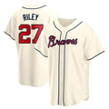 Arlishia A.Braves #27 Austin Riley Player Cream Replica Alternate Stitched Jerseys