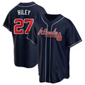 Arlishia A.Braves #27 Austin Riley Player Navy Replica Alternate Stitched Jerseys