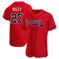 Arlishia A.Braves #27 Austin Riley Player Red Authentic Alternate Stitched Jerseys