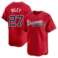 Arlishia A.Braves #27 Austin Riley Player Red Limited Alternate Stitched Jerseys