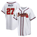 Arlishia A.Braves #27 Austin Riley Player White&Gold Replica Program Stitched Jerseys