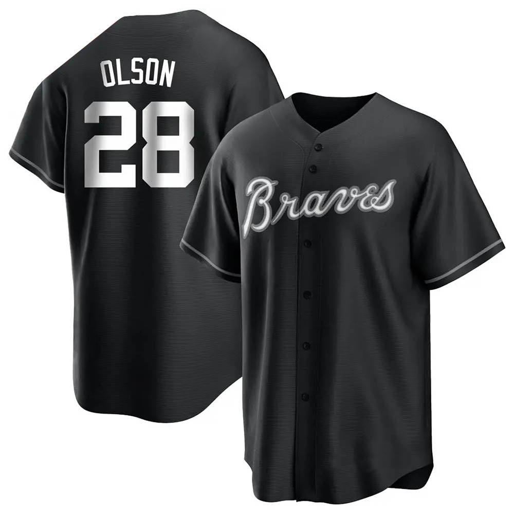 Arlishia A.Braves #28 Matt Olson Player Black&Gold Replica en Alternate Stitched Jerseys