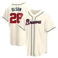 Arlishia A.Braves #28 Matt Olson Player Cream Replica Alternate Stitched Jerseys