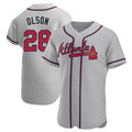 Arlishia A.Braves #28 Matt Olson Player Gray Authentic Road Stitched Jerseys
