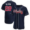 Arlishia A.Braves #28 Matt Olson Player Navy Authentic Alternate Stitched Jerseys