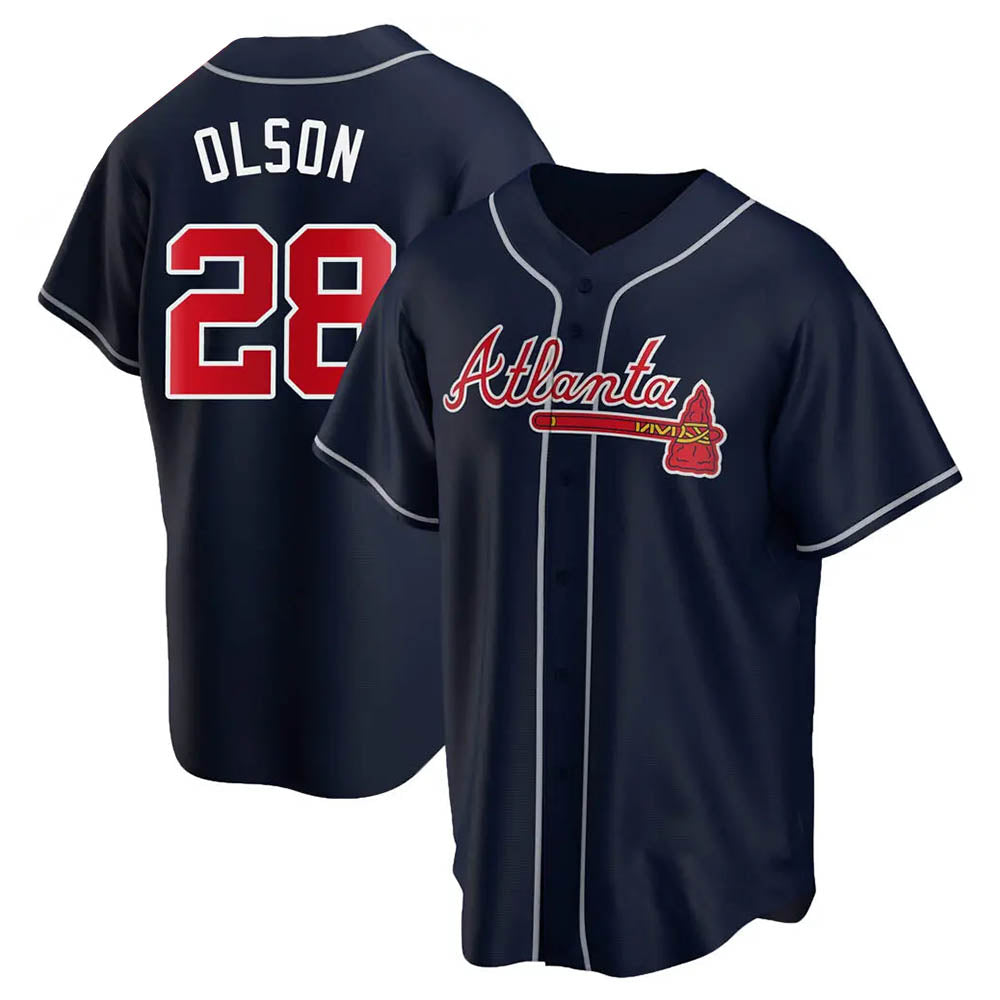 Arlishia A.Braves #28 Matt Olson Player Navy Replica Alternate Stitched Jerseys