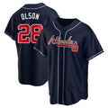 Arlishia A.Braves #28 Matt Olson Player Navy Replica Alternate Stitched Jerseys