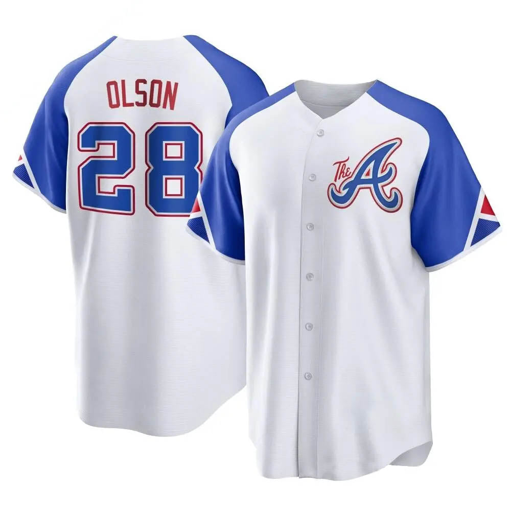 Arlishia A.Braves #28 Matt Olson Player White Replica City Connect Stitched Jerseys