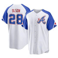 Arlishia A.Braves #28 Matt Olson Player White Replica City Connect Stitched Jerseys