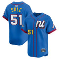 Arlishia A.Braves #51 Chris Sale Player Blue National League Limited Stitched Jerseys