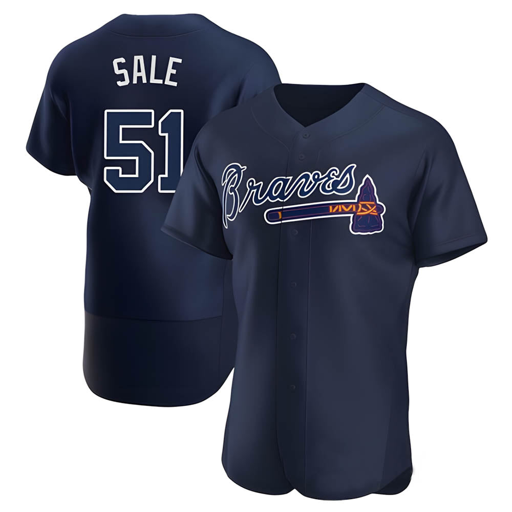 Arlishia A.Braves #51 Chris Sale Player Navy Alternate Team Stitched Jerseys