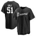 Arlishia A.Braves #51 Chris Sale Player White&Black Replica Stitched Jerseys