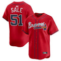 Arlishia A.Braves #51 Chris Sale Player Red Alternate Limited Stitched Jerseys
