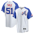 Arlishia A.Braves #51 Chris Sale Player White City Connect Limited Stitched Jerseys