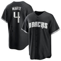 Arlishia A.Diamondbacks #4 Ketel Marte Player Black Pointed collar Replica Game Stitched Jerseys