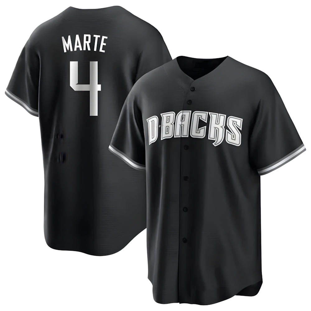 Arlishia A.Diamondbacks #4 Ketel Marte Player Black Pointed collar Replica Game Stitched Jerseys