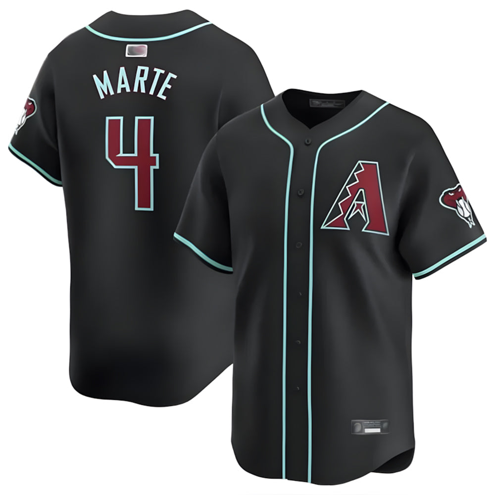 Arlishia A.Diamondbacks #4 Ketel Marte Player Black Replica Game Stitched Jerseys