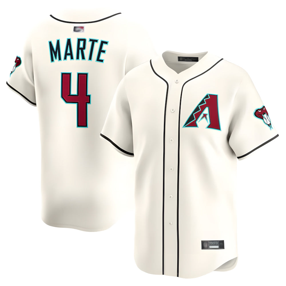 Arlishia A.Diamondbacks #4 Ketel Marte Player Cream Limited Stitched Jerseys
