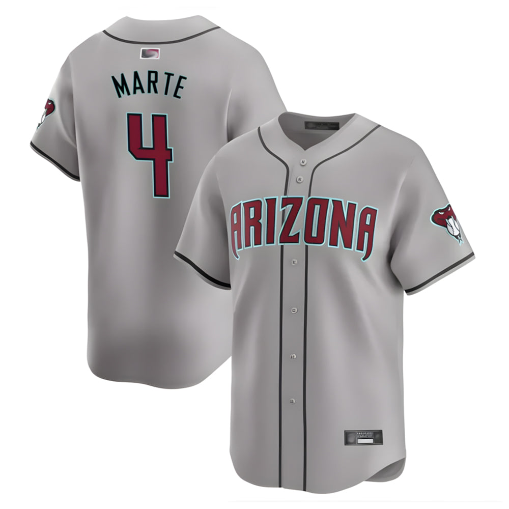 Arlishia A.Diamondbacks #4 Ketel Marte Player Gray Replica Game Stitched Jerseys
