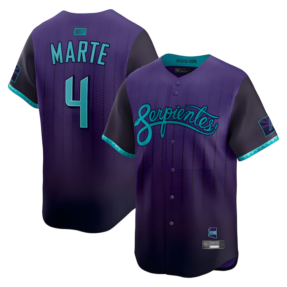Arlishia A.Diamondbacks #4 Ketel Marte Player Purple City Connect Limited Stitched Jerseys