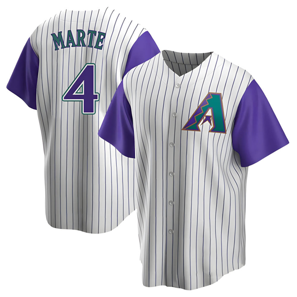 Arlishia A.Diamondbacks #4 Ketel Marte Player White-Purple Limited Stitched Jerseys