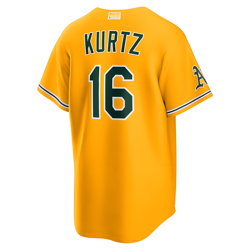 Arlishia Athletics #16 Nick Kurtz Player Gold Alternate Stadium Stitched Jerseys