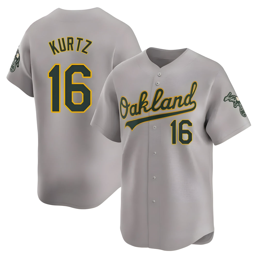 Arlishia Athletics #16 Nick Kurtz Player Grey Home Limited Stitched Jerseys