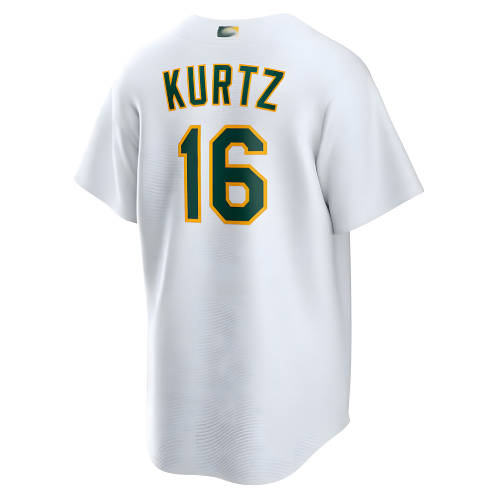 Arlishia Athletics #16 Nick Kurtz Player White Home Game Stitched Jerseys