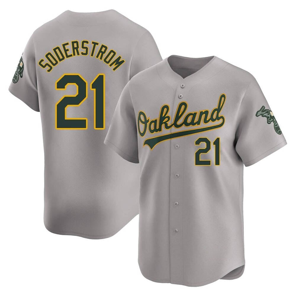 Arlishia Athletics #21 Tyler Soderstrom Player Gray Limited Away Stitched Jersey