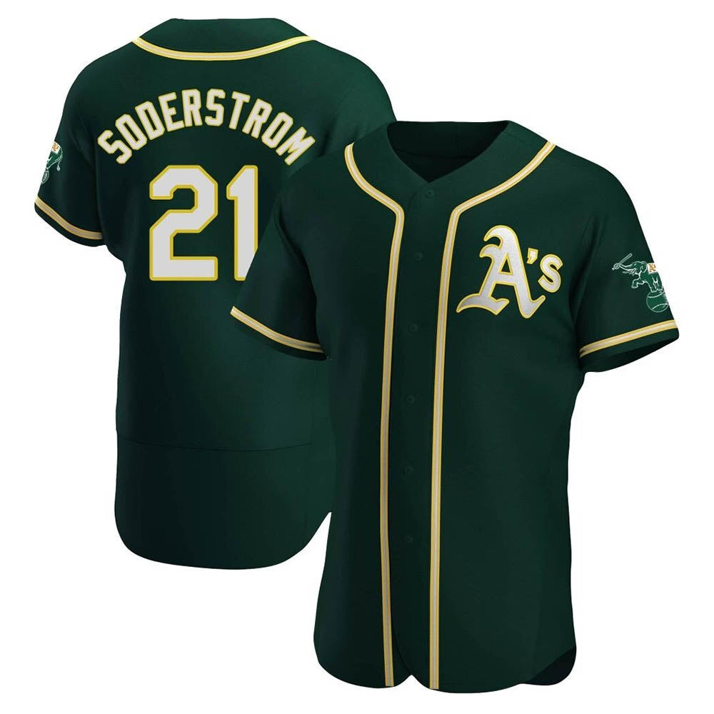 Arlishia Athletics #21 Tyler Soderstrom Player Green Authentic Alternate Stitched Jersey