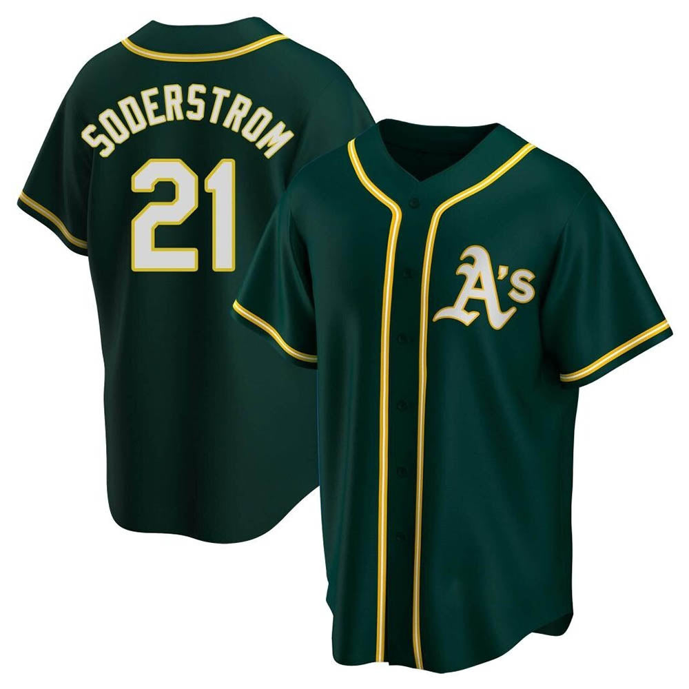 Arlishia Athletics #21 Tyler Soderstrom Player Green Replica Alternate Stitched Jersey