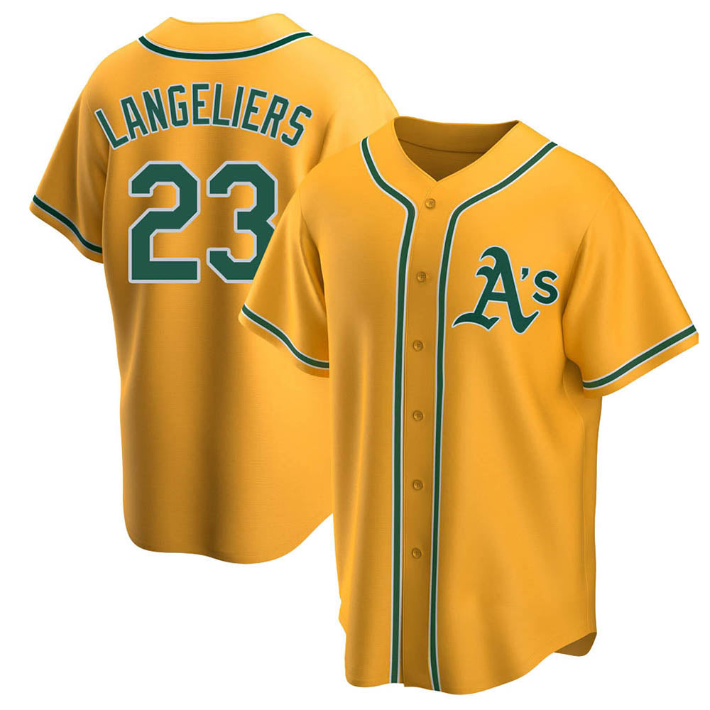 Arlishia Athletics #23 Shea Langeliers Player Gold Replica Alternate Stitched Jersey
