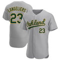 Arlishia Athletics #23 Shea Langeliers Player Gray Authentic Road Stitched Jersey
