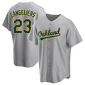 Arlishia Athletics #23 Shea Langeliers Player Gray Replica Road Stitched Jerseys