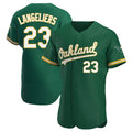 Arlishia Athletics #23 Shea Langeliers Player Green Authentic Kelly Alternate Stitched Jerseys