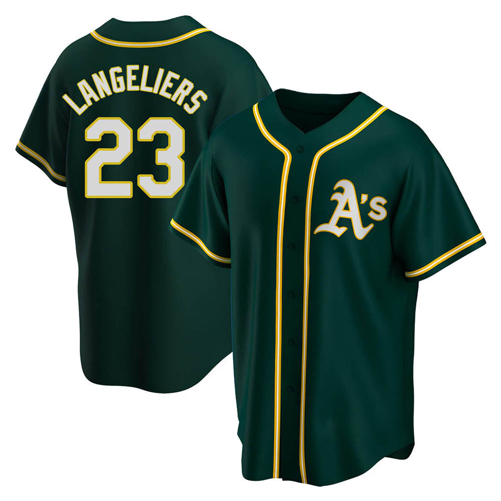 Arlishia Athletics #23 Shea Langeliers Player Green Replica Alternate Stitched Jerseys