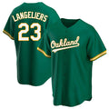 Arlishia Athletics #23 Shea Langeliers Player Green Replica Kelly Alternate Stitched Jerseys