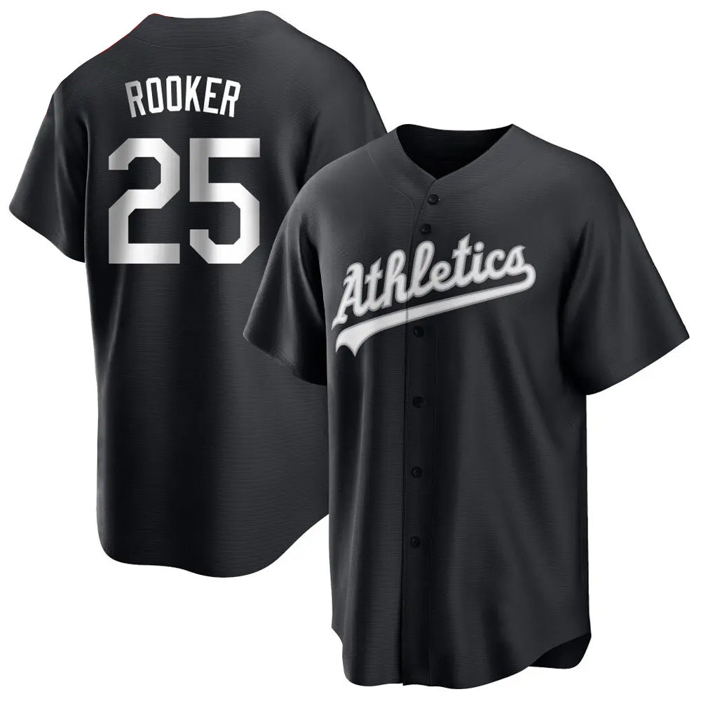 Arlishia Athletics #25 Brent Rooker Black Replica Game Personalized Jerseys