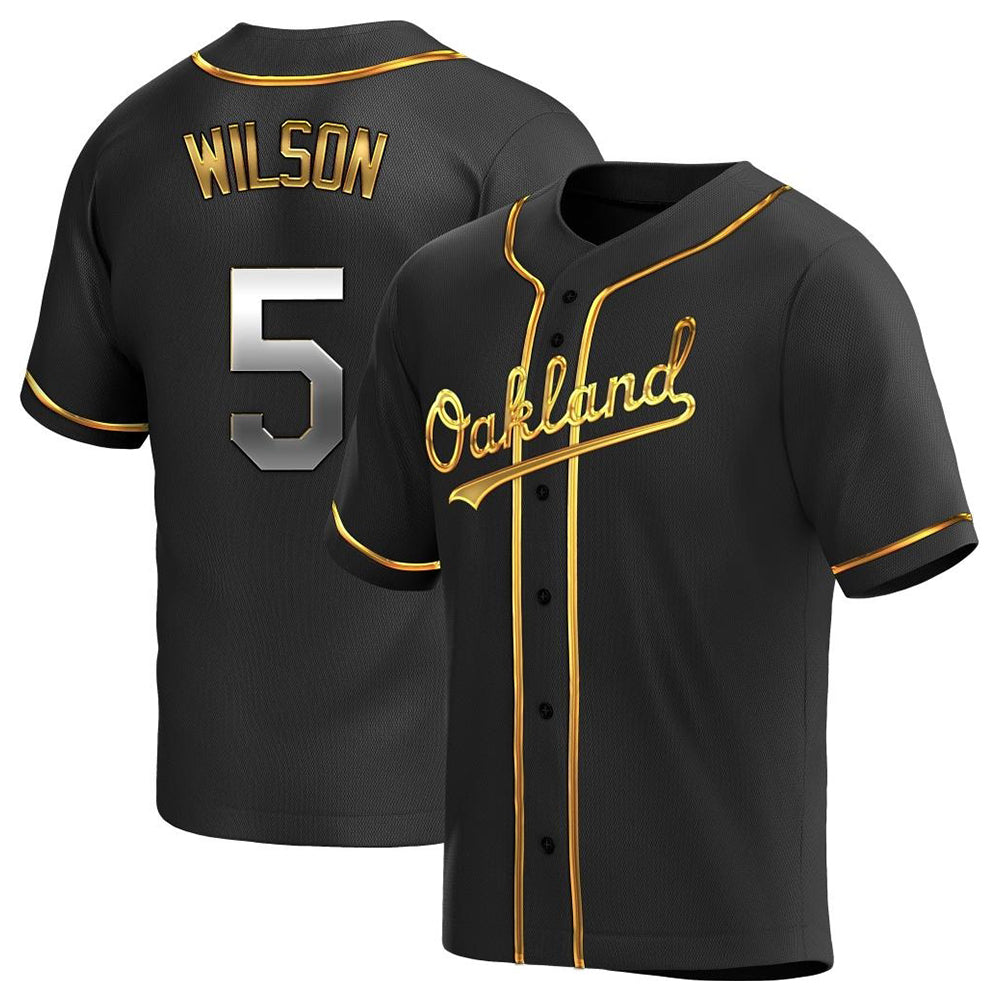 Arlishia Athletics #5 Jacob Wilson Black Golden Replica Alternate  Stitched Jersey