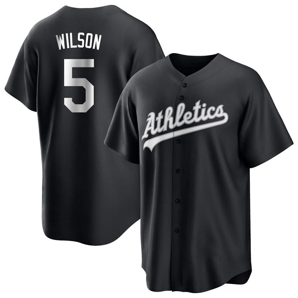 Arlishia Athletics #5 Jacob Wilson Black&White Replica Alternate Stitched Jersey