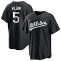 Arlishia Athletics #5 Jacob Wilson Black&White Replica Alternate Stitched Jersey