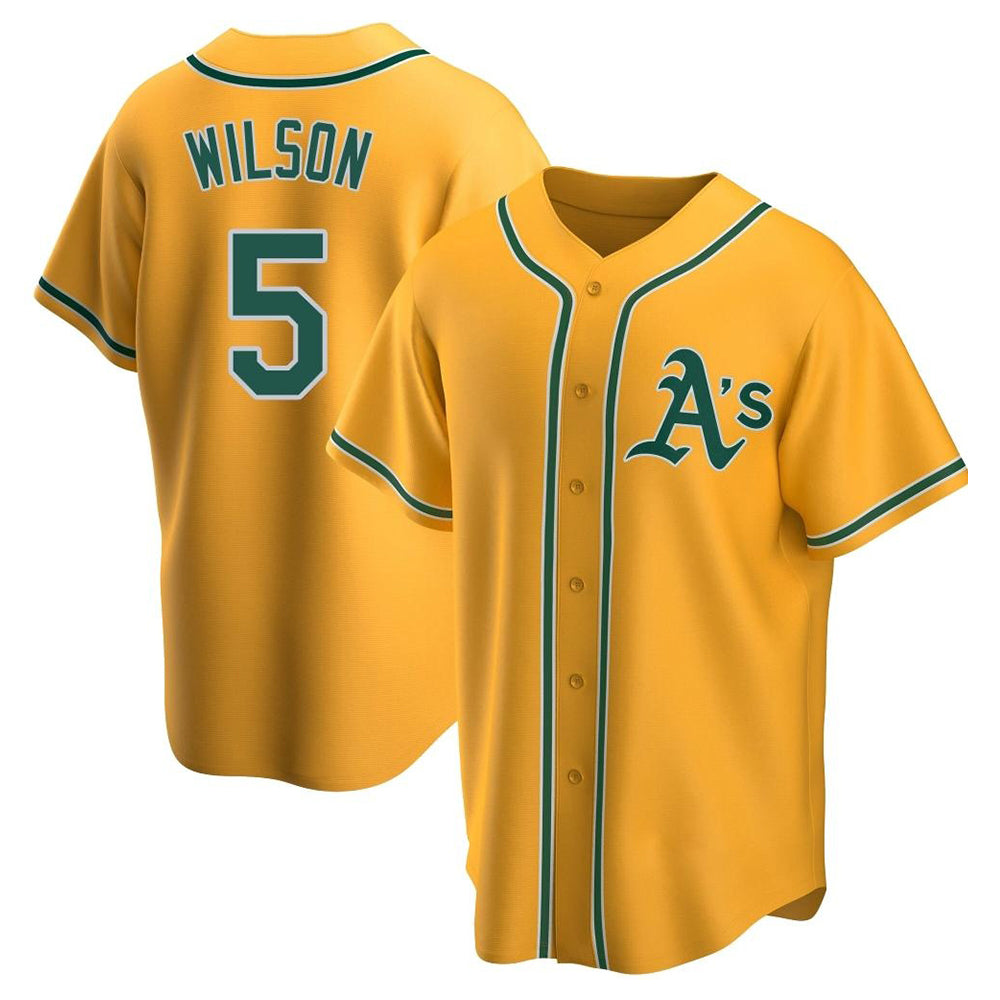 Arlishia Athletics #5 Jacob Wilson Gold Replica Alternate Stitched Jersey