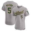 Arlishia Athletics #5 Jacob Wilson Gray Elite Road Stitched Jersey