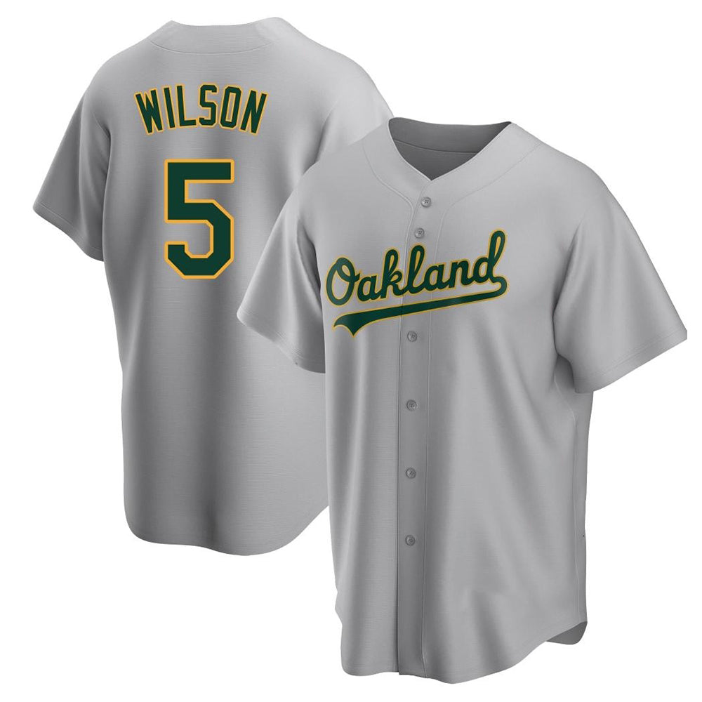 Arlishia Athletics #5 Jacob Wilson Gray Replica Road Stitched Jersey